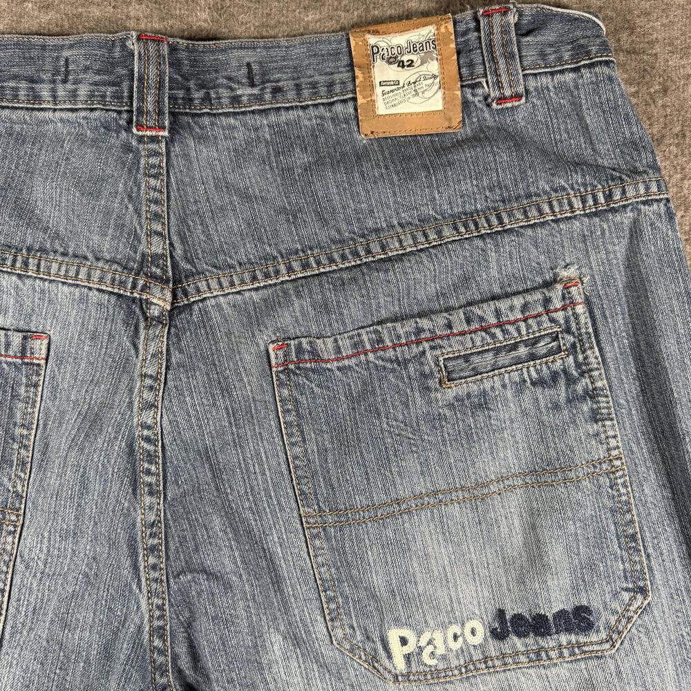 Thrashed Paco Jeans Jeans Mens 42x33 Blue Relaxed Straight Leg Baggy Y2k Vintage